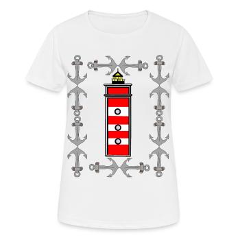 maritim Leuchtturm Ahoi Nautik Signal - Frauen T-Shirt atmungsaktiv - Weiß - Vorne - AI Model Female 172 dark (172cm)