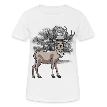 Animal De La Forêt, Cerf, Animaux De La Forêt, Cerf Élaphe, Habitants De La Forêt - T-shirt respirant Femme - blanc - Devant - AI Model Female 172 dark (172cm)