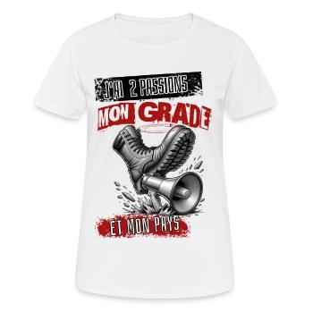 Grade et Pays" pour les Passionnés - T-shirt respirant Femme - blanc - Devant - AI Model Female 172 dark (172cm)