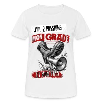 "Grade et Pays" pour Passionnés - T-shirt respirant Femme - blanc - Devant - AI Model Female 172 dark (172cm)