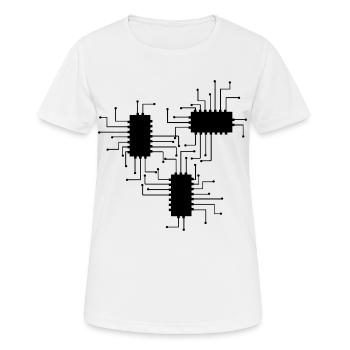 elektriker Elektrik Elektronik Beruf Spannung CPU - Frauen T-Shirt atmungsaktiv - Weiß - Vorne - AI Model Female 172 dark (172cm)