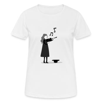 violin - Women's Breathable T-Shirt - white - Front - AI Model Female 172 dark (172cm)