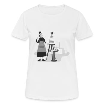 Kunst - Frauen T-Shirt atmungsaktiv - Weiß - Vorne - AI Model Female 172 dark (172cm)