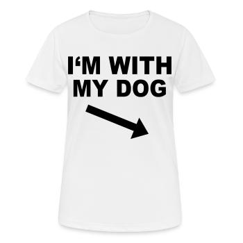 Chien - T-shirt respirant Femme - blanc - Devant - AI Model Female 172 dark (172cm)