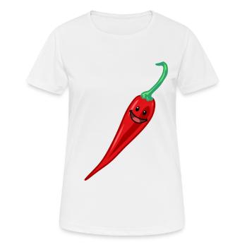 Chili Chilischote Pepperoni Gewürz Gemüse Vegan - Frauen T-Shirt atmungsaktiv - Weiß - Vorne - AI Model Female 172 dark (172cm)