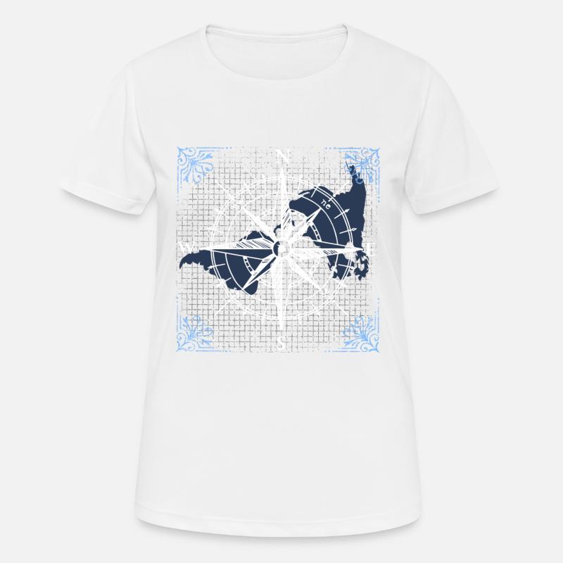 Kompass Navigation Muster Geschenk Geschenkidee - Frauen T-Shirt atmungsaktiv - Weiß