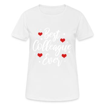 Colleague collègue collègue cadeau idée cadeau - T-shirt respirant Femme - blanc - Devant - AI Model Female 172 dark (172cm)
