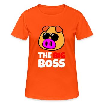Schwein Boss Chef Vorgesetzter Geschenkidee - Frauen T-Shirt atmungsaktiv - Neonorange - Vorne - AI Model Female 172 dark (172cm)