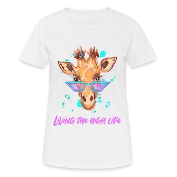 Coole Giraffe - Frauen T-Shirt atmungsaktiv - Weiß - Vorne - AI Model Female 172 dark (172cm)