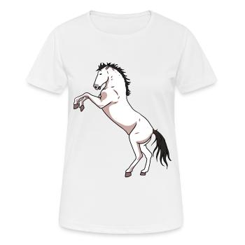 Cheval cheval cheval cheval - T-shirt respirant Femme - blanc - Devant - AI Model Female 172 dark (172cm)