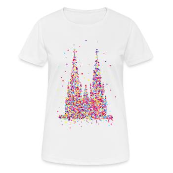Kölner Dom, Konfetti - Frauen T-Shirt atmungsaktiv - Weiß - Vorne - AI Model Female 172 dark (172cm)