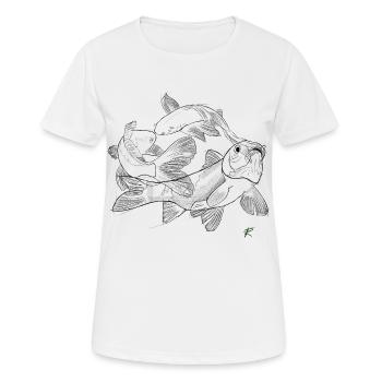 Koi Karpfen - Frauen T-Shirt atmungsaktiv - Weiß - Vorne - AI Model Female 172 dark (172cm)