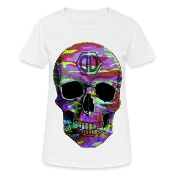 Crâne de camouflage Dave Diamant Party - T-shirt respirant Femme - blanc - Devant - AI Model Female 172 dark (172cm)