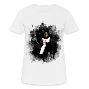Templier à cheval - T-shirt respirant Femme - blanc - Devant - AI Model Female 172 dark (172cm)