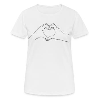Symbole de coeur - T-shirt respirant Femme - blanc - Devant - AI Model Female 172 dark (172cm)