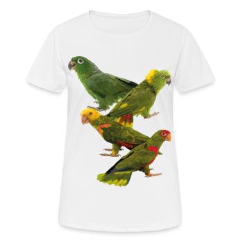 Papageien - Frauen T-Shirt atmungsaktiv - Weiß - Vorne - AI Model Female 172 dark (172cm)