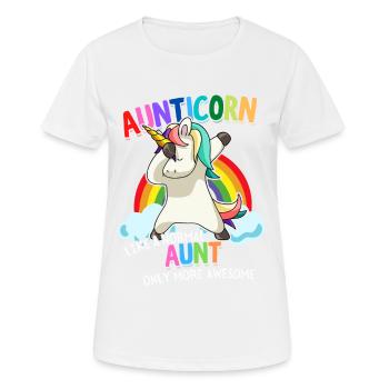 Aunticorn Aunt Dabbendes Unicorn Dabbing Unicorn - Women's Breathable T-Shirt - white - Front - AI Model Female 172 dark (172cm)