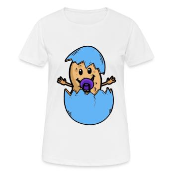 Coquille d’arachide naissance bébé éclosion oeuf - T-shirt respirant Femme - blanc - Devant - AI Model Female 172 dark (172cm)