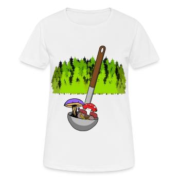 Forest Cuisine Champignons Soupe Louche Soupe Gourmet Toxique - T-shirt respirant Femme - blanc - Devant - AI Model Female 172 dark (172cm)