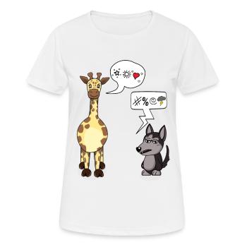 Gewaltfreie Kommunikation Giraffe und Wolf - Frauen T-Shirt atmungsaktiv - Weiß - Vorne - AI Model Female 172 dark (172cm)