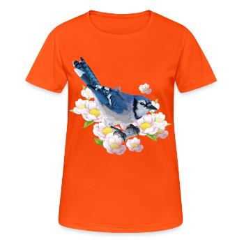 Chara bleu - T-shirt respirant Femme - orange néon - Devant - AI Model Female 172 dark (172cm)