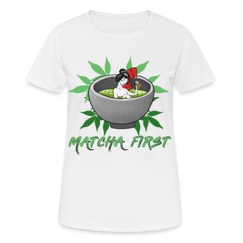 Thé Asiatique Japonais Thé Matcha I Cadeau - T-shirt respirant Femme - blanc - Devant - AI Model Female 172 dark (172cm)
