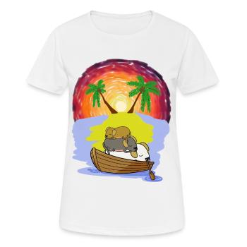 Abenteuer Freizeit Urlaubsreif Hunde Schlafmützen - Frauen T-Shirt atmungsaktiv - Weiß - Vorne - AI Model Female 172 dark (172cm)