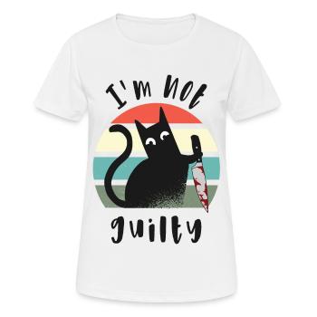 Je suis innocent, chat avec couteau - T-shirt respirant Femme - blanc - Devant - AI Model Female 172 dark (172cm)