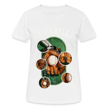 Baseball Ball Glove Bat Vintage Retro - Women's Breathable T-Shirt - white - Front - AI Model Female 172 dark (172cm)
