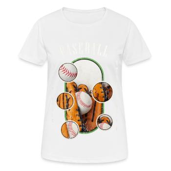 Baseball Ball Glove Bat Vintage Retro - Women's Breathable T-Shirt - white - Front - AI Model Female 172 dark (172cm)