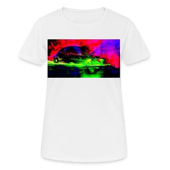 Neon Abstract Retro Car Design Coop Artist BiBi - Frauen T-Shirt atmungsaktiv - Weiß - Vorne - AI Model Female 172 dark (172cm)