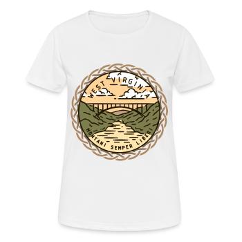 West Virginia, USA, Montani-Semper-Liberia - Women's Breathable T-Shirt - white - Front - AI Model Female 172 dark (172cm)