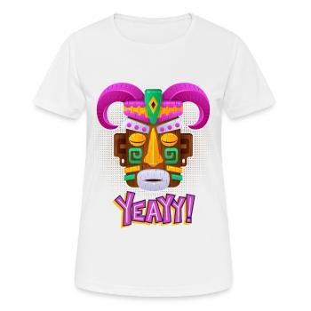 Aztecs, Mayan culture, tribal culture folklore mask - Women's Breathable T-Shirt - white - Front - AI Model Female 172 dark (172cm)