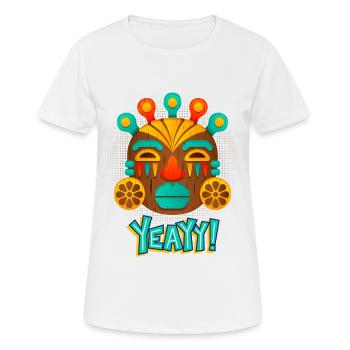 Aztecs, Mayan culture, tribal culture folklore mask - Women's Breathable T-Shirt - white - Front - AI Model Female 172 dark (172cm)