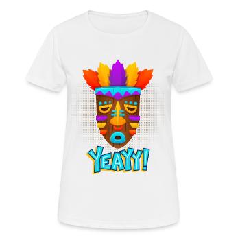 Aztecs, Mayan culture, tribal culture folklore mask - Women's Breathable T-Shirt - white - Front - AI Model Female 172 dark (172cm)