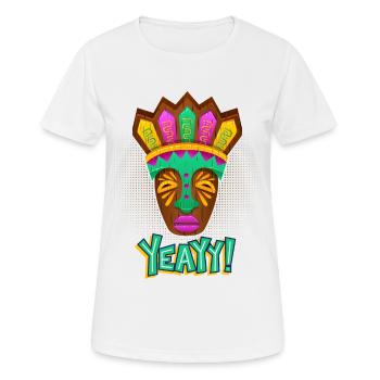 Aztecs, Mayan culture, tribal culture folklore mask - Women's Breathable T-Shirt - white - Front - AI Model Female 172 dark (172cm)
