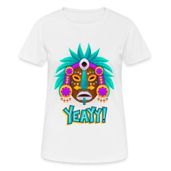 Aztecs, Mayan culture, tribal culture folklore mask - Women's Breathable T-Shirt - white - Front - AI Model Female 172 dark (172cm)