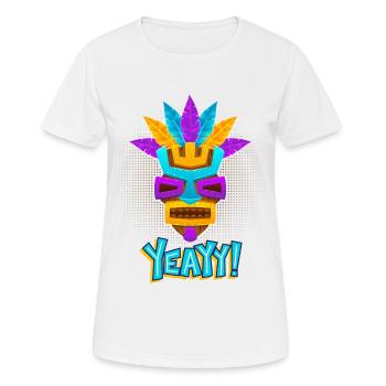Aztecs, Mayan culture, tribal culture folklore mask - Women's Breathable T-Shirt - white - Front - AI Model Female 172 dark (172cm)