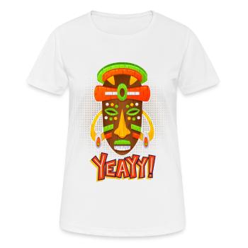 Aztecs, Mayan culture, tribal culture folklore mask - Women's Breathable T-Shirt - white - Front - AI Model Female 172 dark (172cm)