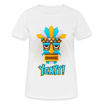 Aztecs, Mayan culture, tribal culture folklore mask - Women's Breathable T-Shirt - white - Front - AI Model Female 172 dark (172cm)