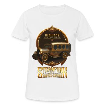 STEAMPUNK OLDTIMER OLDTIMER RETRO VAN - Frauen T-Shirt atmungsaktiv - Weiß - Vorne - AI Model Female 172 dark (172cm)