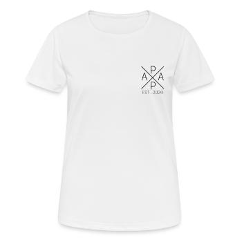 Werdender Papa est. 2024 Stolzer Papa 2024 - Frauen T-Shirt atmungsaktiv - Weiß - Vorne - AI Model Female 172 dark (172cm)
