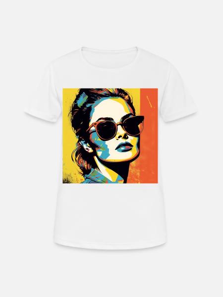 Pop Art Coole Frau - Frauen T-Shirt atmungsaktiv - Weiß