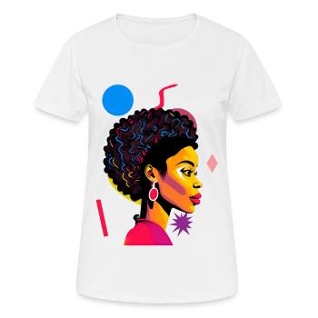 Femme en couleur - T-shirt respirant Femme - blanc - Devant - AI Model Female 172 dark (172cm)