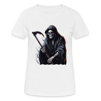 Halloween Grim Reaper - Women's Breathable T-Shirt - white - Front - AI Model Female 172 dark (172cm)