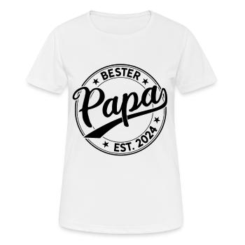 Vater seit 2024 Papa Est. 2024 Bester Papa 2024 - Frauen T-Shirt atmungsaktiv - Weiß - Vorne - AI Model Female 172 dark (172cm)