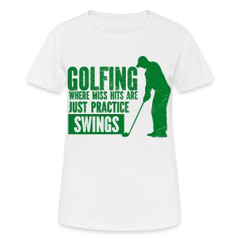 Golf - Golfclub Goldspieler Birdie Elite Luxus - Frauen T-Shirt atmungsaktiv - Weiß - Vorne - AI Model Female 172 dark (172cm)