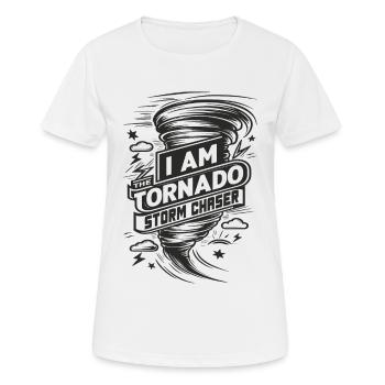 Je suis l’amoureux des ouragans Tornado Twister - T-shirt respirant Femme - blanc - Devant - AI Model Female 172 dark (172cm)