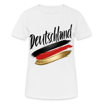 Allemagne Allemagne Allemand GER Almanya Alemania - T-shirt respirant Femme - blanc - Devant - AI Model Female 172 dark (172cm)