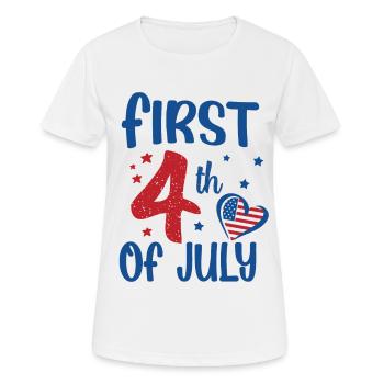 First 4th of July Independence Day Amerika - Frauen T-Shirt atmungsaktiv - Weiß - Vorne - AI Model Female 172 dark (172cm)